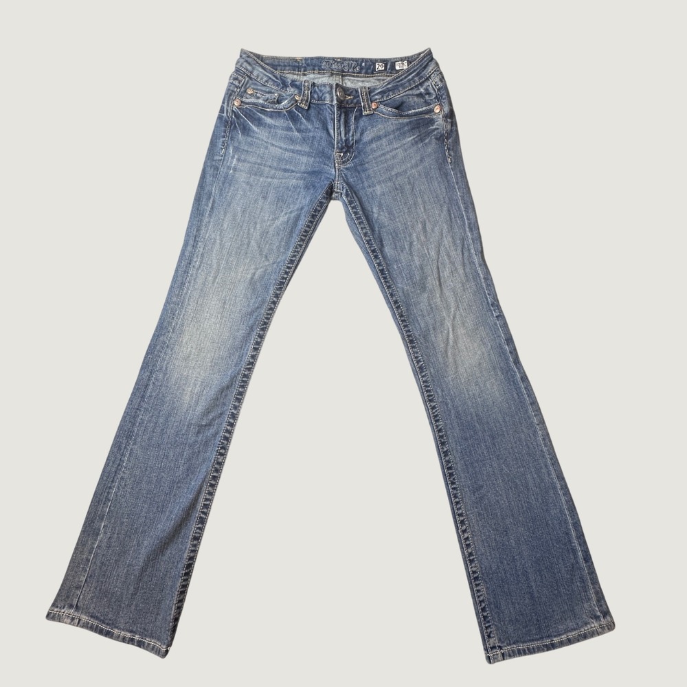 Miss Me Jeans Women 29 JP4275KN Bootcut Santa Fe Blue Embellished Flap Pocket